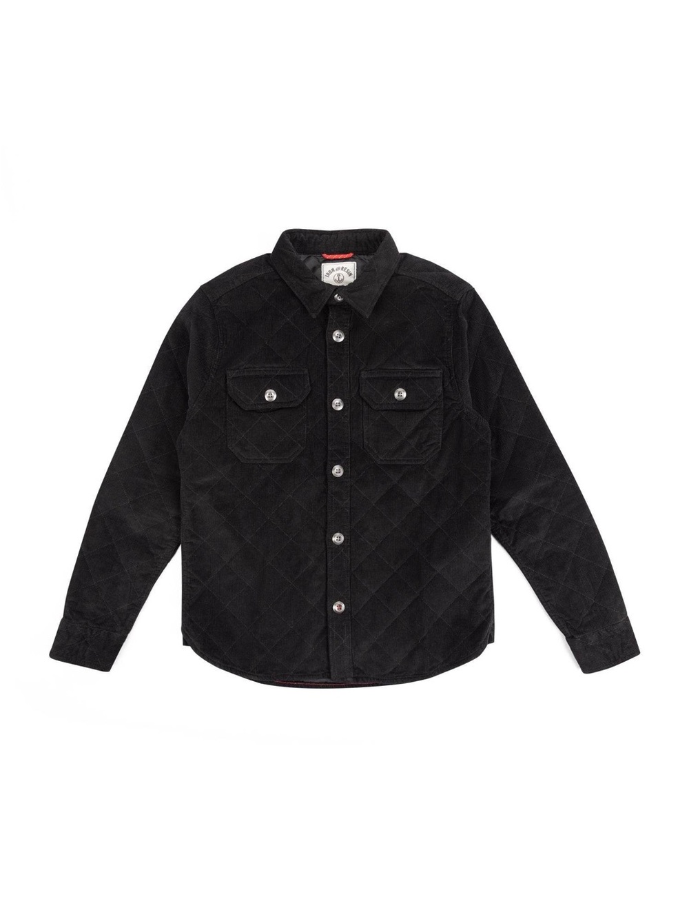 Iron & Resin Keystone Black Quilted Corduroy Shirt Size Large